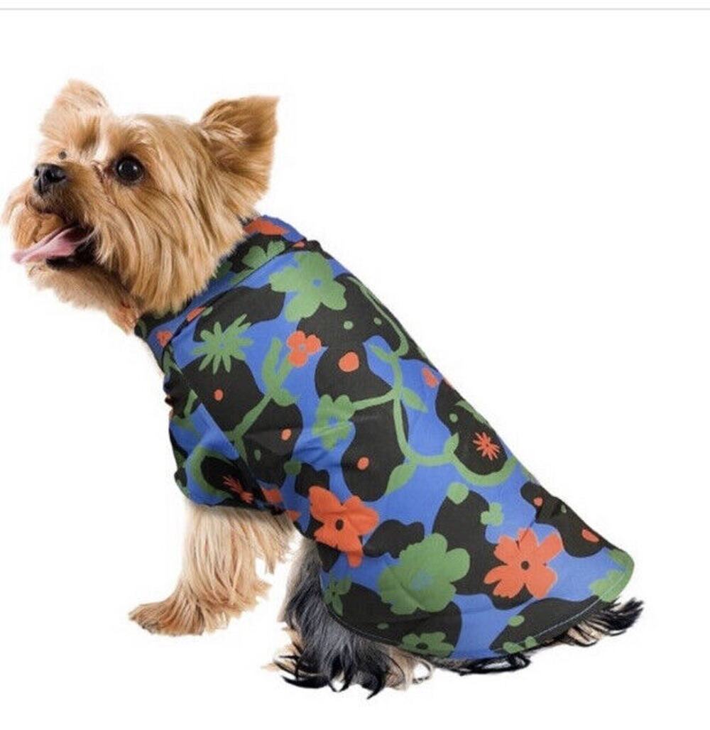 Dog Shirt Latino Heritage Month Vine Floral Hawaiian Print Top Size Large NWT